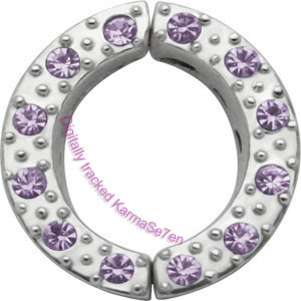 Silver Lavender Jewelled Nipple Hugger Clamp