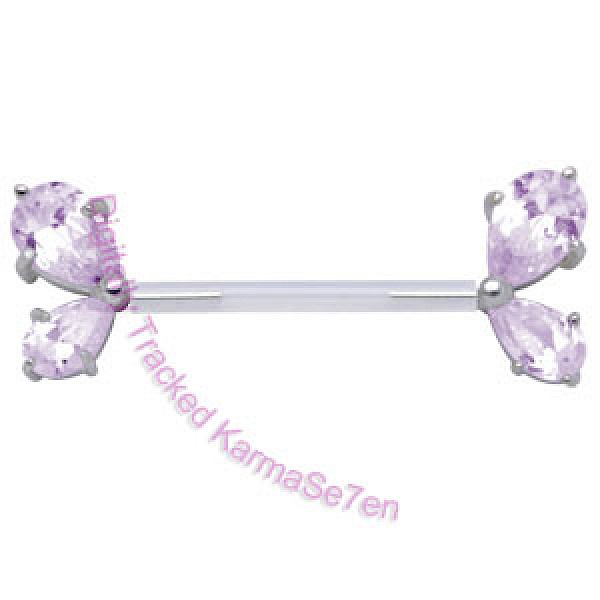 Silver Leaf Jewels Nipple Charm - Pink