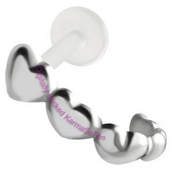Silver Love Hearts Tragus Cuff