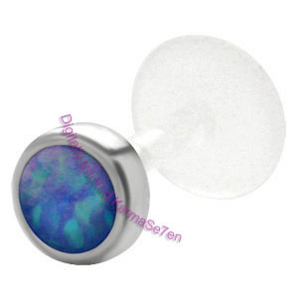 Silver Opal Lip Stud - Blue