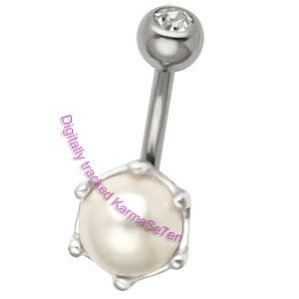 Silver Pearl Belly Bar