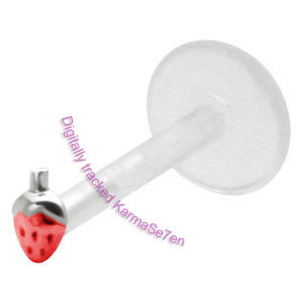 Silver Red Strawberry Madonna Stud
