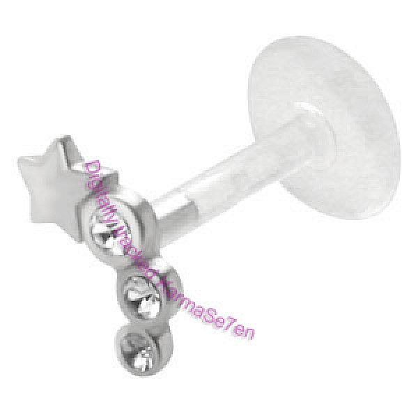 Silver Shooting Stars Tragus Stud - Clear