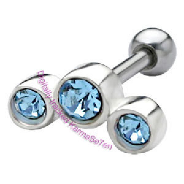Silver Small Jewel Strip Upper Ear Stud