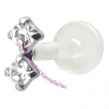 Silver Sparkler Tragus Stud - Clear