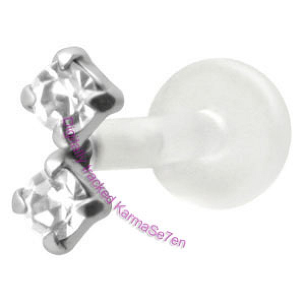 Silver Sparkler Tragus Stud - Clear