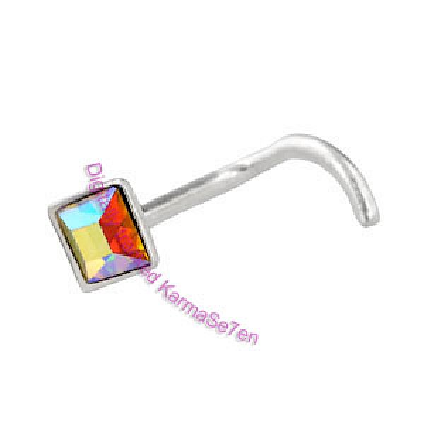 Silver Square Jewel Nose Stud