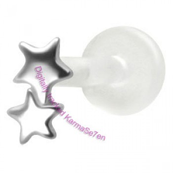 Silver Stars Tragus Stud