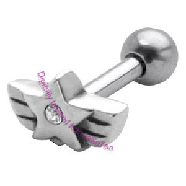 Silver Winged Star Upper Ear Stud