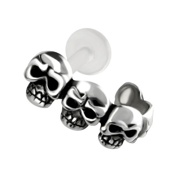 Silver Skulls Tragus Stud