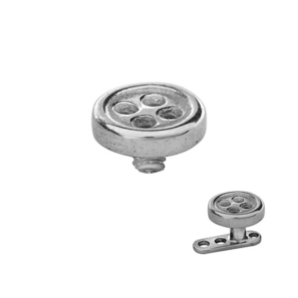 STEEL BUTTON DERMAL ANCHOR REPLACEMENT TOP HEAD