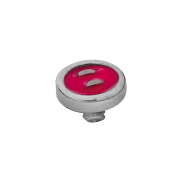 STEEL PINK BUTTON DERMAL ANCHOR SPARE TOP