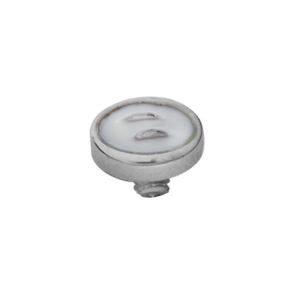 STEEL WHITE BUTTON DERMAL ANCHOR SPARE TOP
