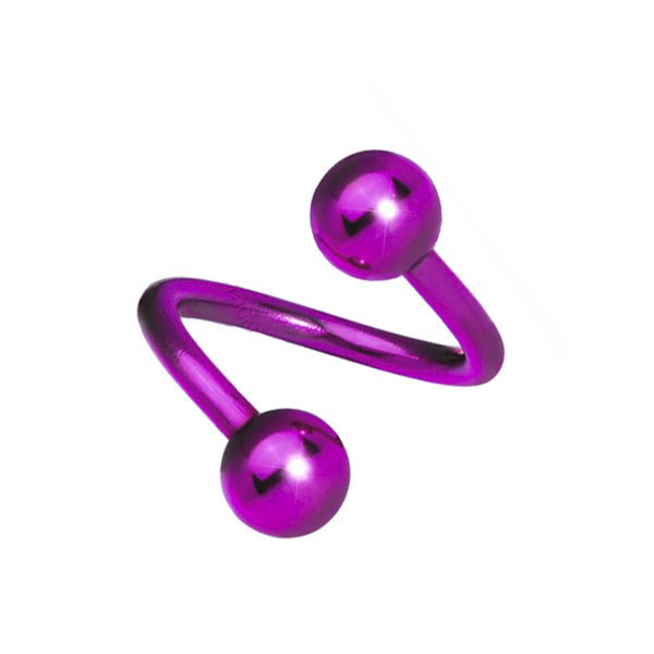 TITANIUM ANODISED BODY SPIRAL - PURPLE - 1.2mm or 1.6mm