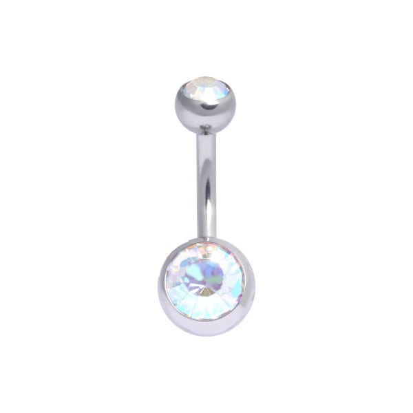 TITANIUM BELLY BAR - AB CRYSTAL JEWELS