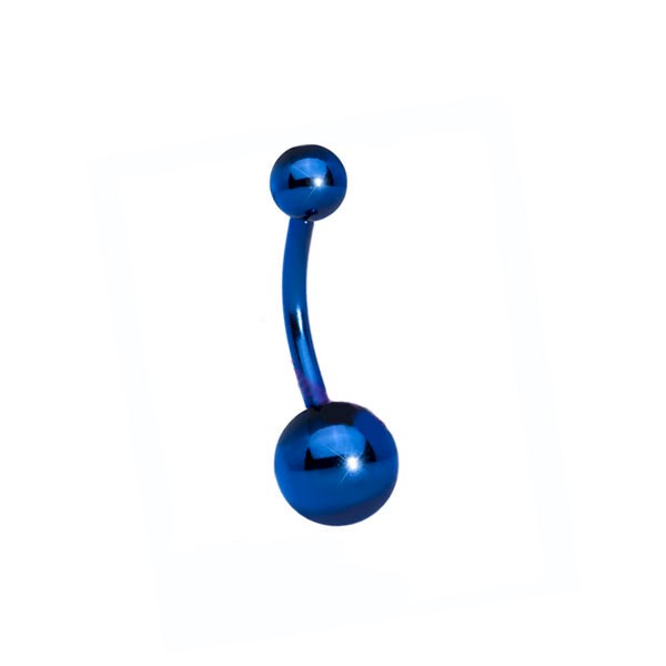 TITANIUM BELLY BAR - ANODISED BLUE