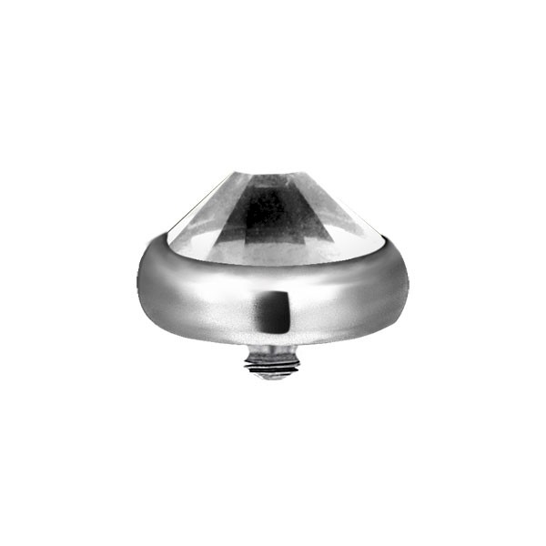 TITANIUM JEWEL TOP FOR DERMAL ANCHORS - CRYSTAL CLEAR