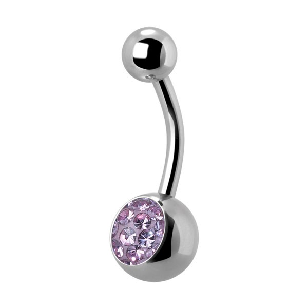 TITANIUM PINK CLUSTER NAVEL BELLY BAR KT-NBB-01