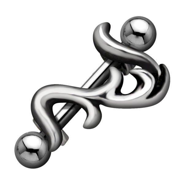 SILVER TRIBAL EYEBROW BAR