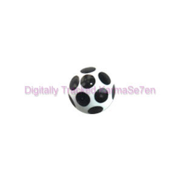 White & Black Threaded Dot Ball