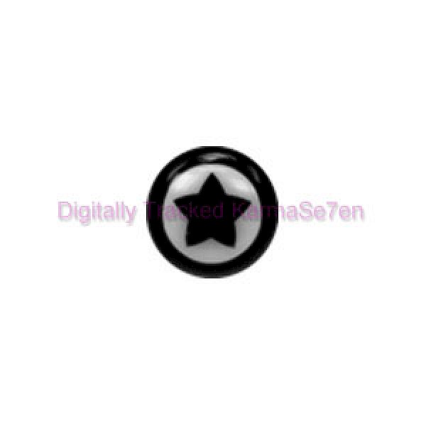 White & Black UV Star Threaded Ball