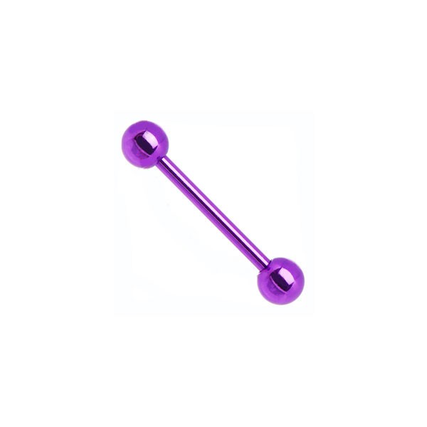 Anodised Titanium Piercing Barbell - Purple - 1.6mm - 4mm Ball